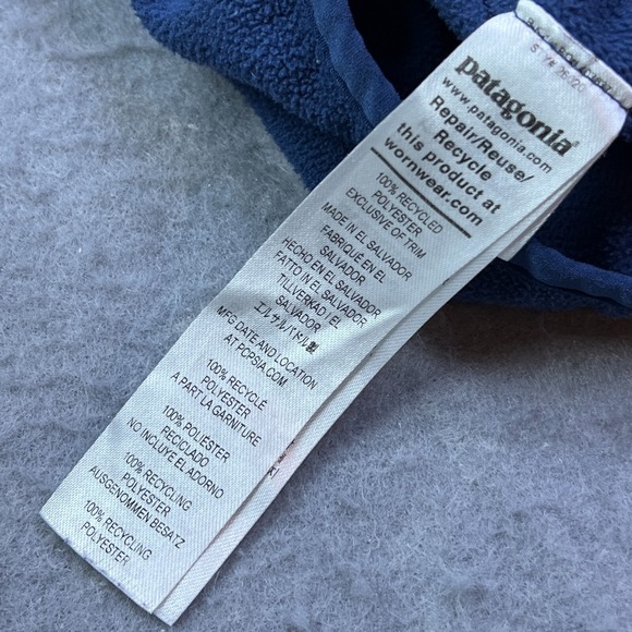 Patagonia Women's Micro‎ D Snap-T Pullover XS Blue Fleece Pullover P-6 Logo Top - Picture 7 of 12